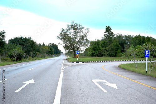 Wallpaper Mural Signal, U-turn and go straight. and arrows on street Torontodigital.ca