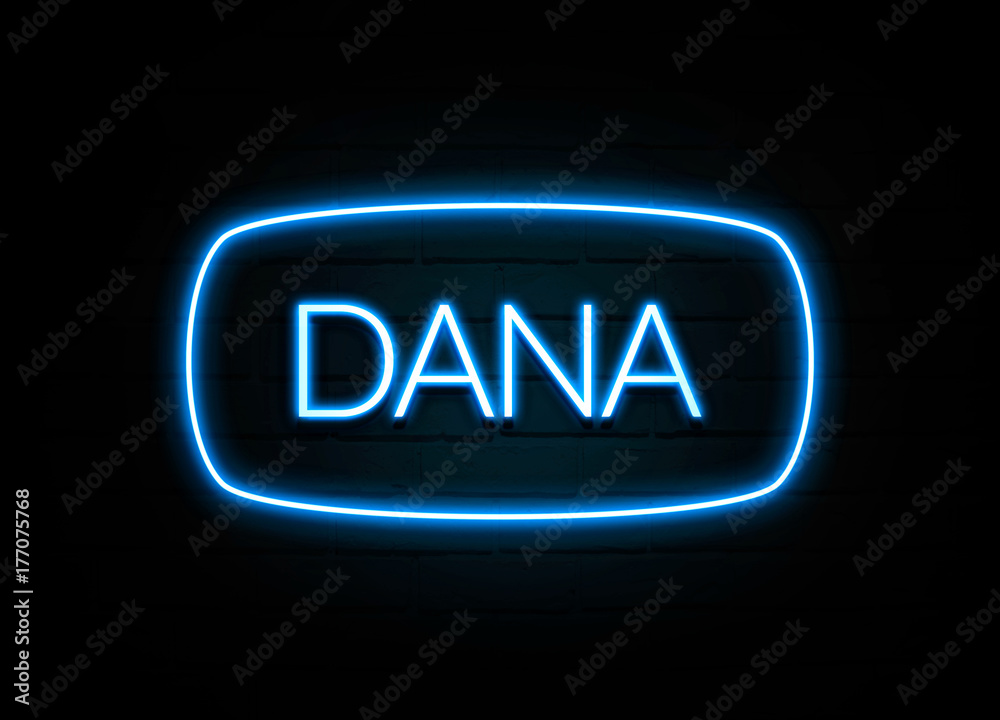 Dana - colorful Neon Sign on brickwall Dana - colorful Neon Sign on brickwall