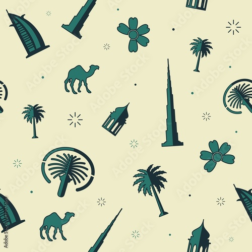 United Arab Emirates seamless pattern style. Vector Illustration