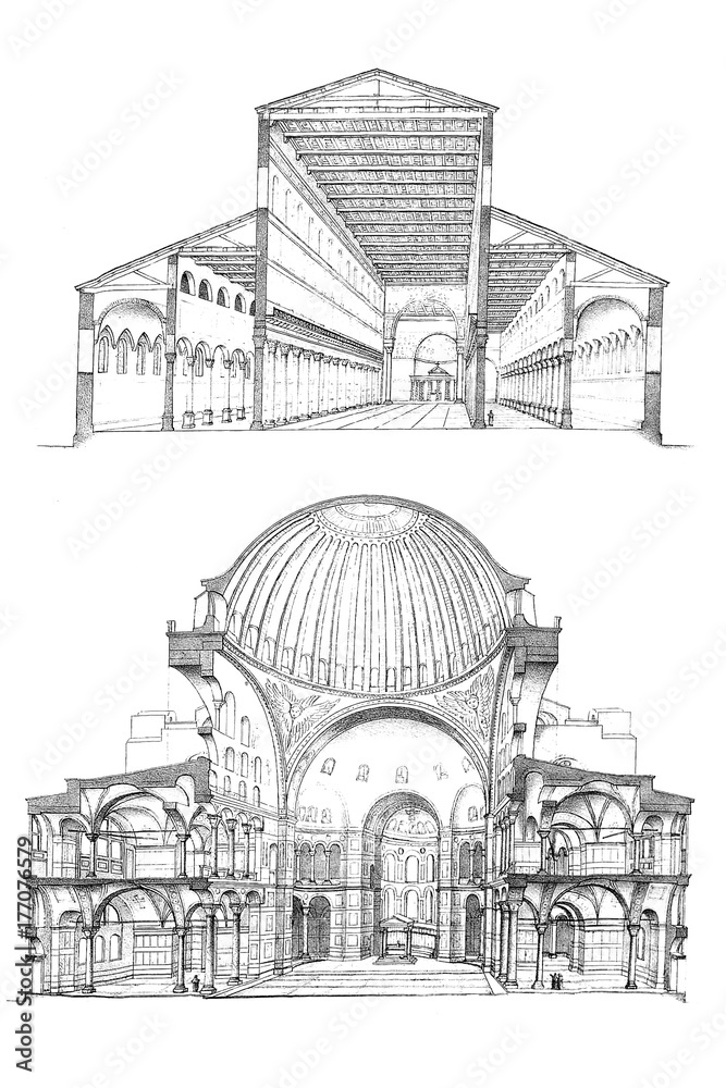 Obraz premium Ancient Christian churches.