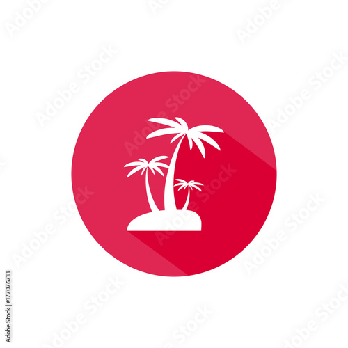 Palms round icon long shadow vector