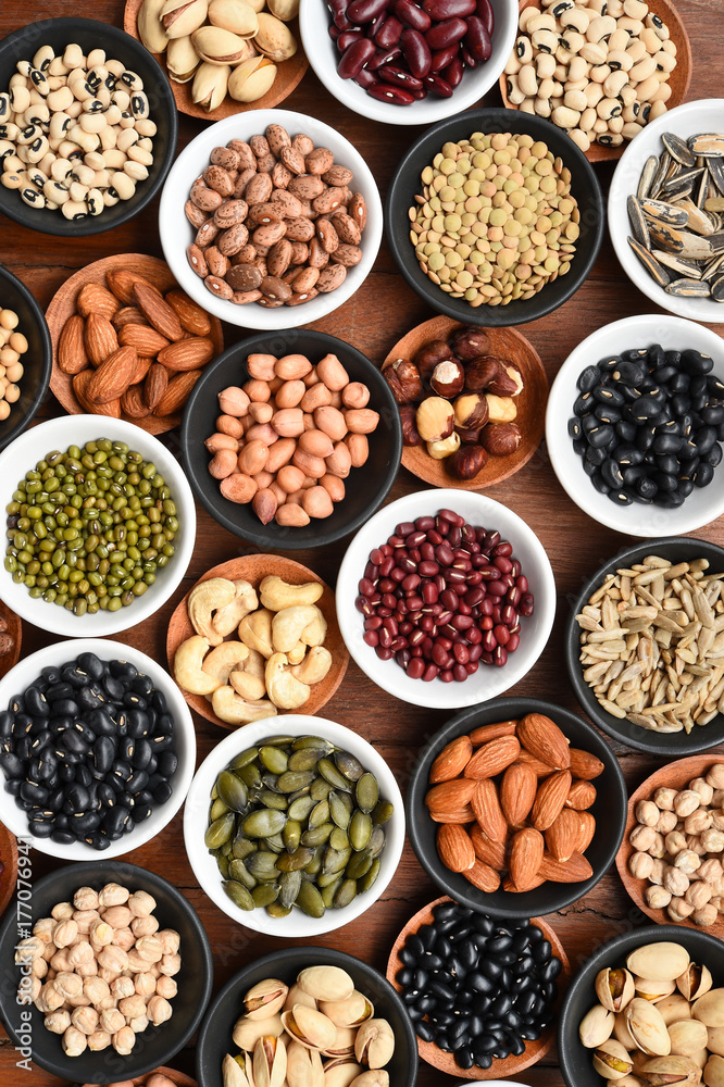 collection of different legumes for background