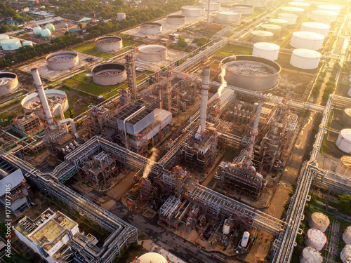 Aerial view of Oil and gas industry