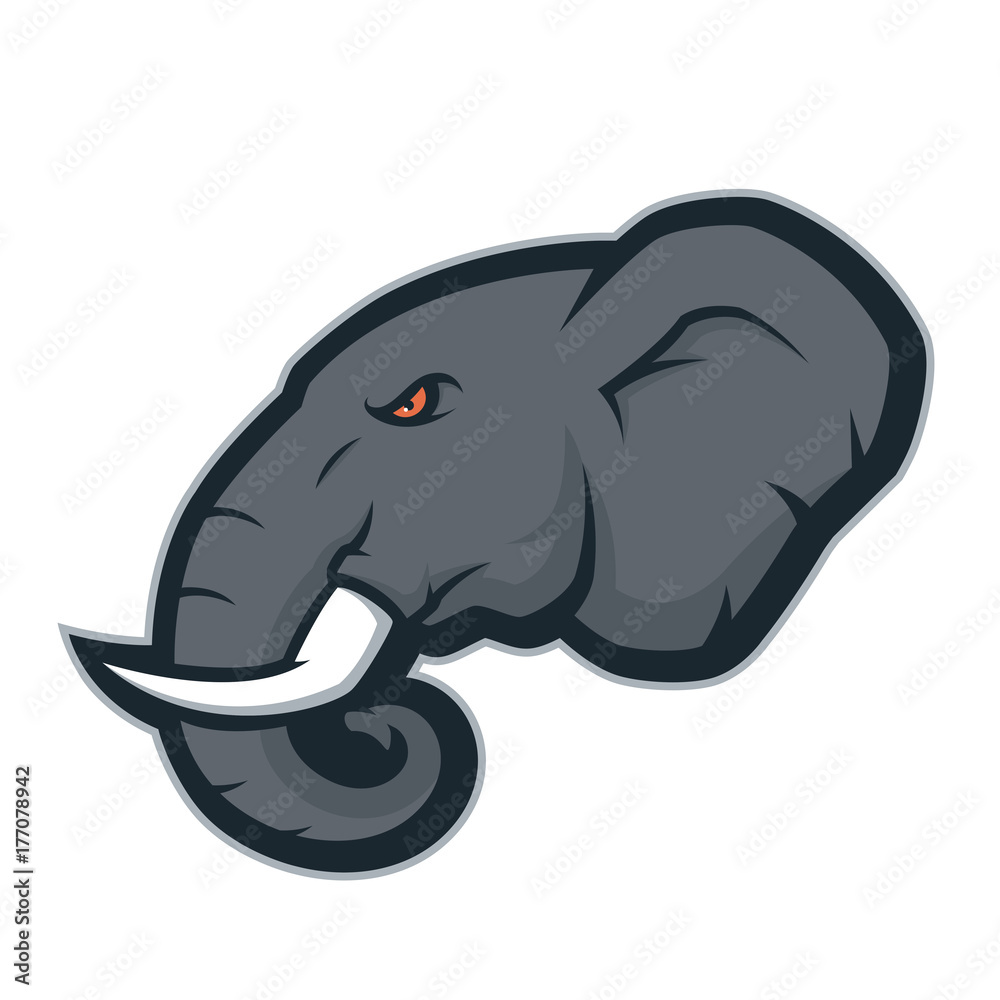Fototapeta premium Elephant head mascot logo