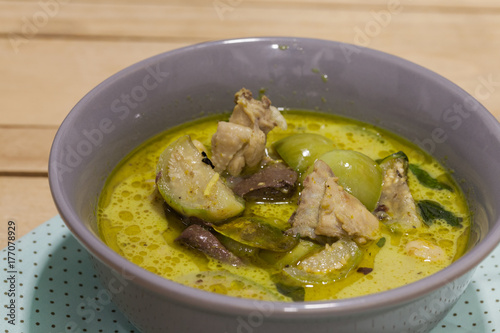 Green Curry With Chicken on bowl