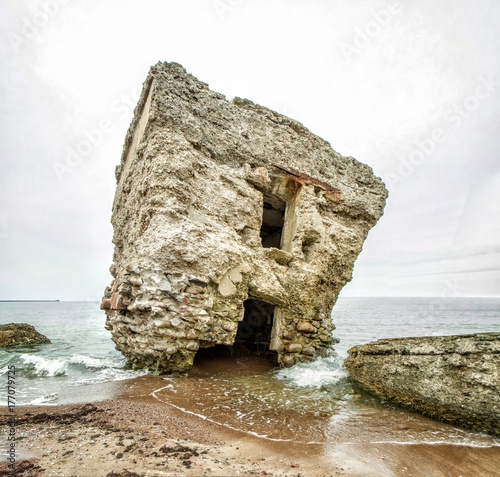 The remains of the fortress in the Baltic Sea photo