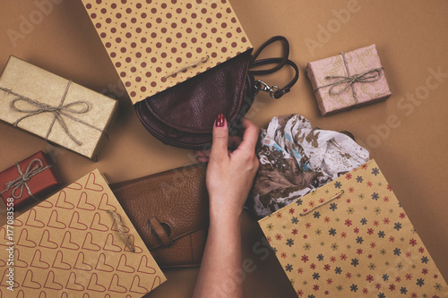 The girl prepares gifts photo