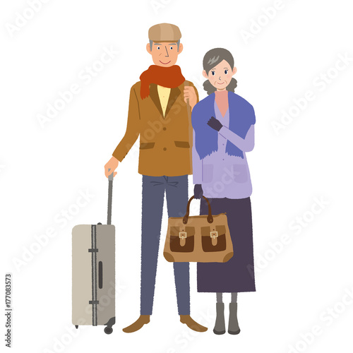 旅行する家族　イラスト