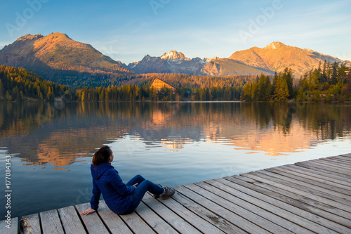 Fototapeta Naklejka Na Ścianę i Meble -  Strbske pleso Autumn holiday in Tatra Mountains