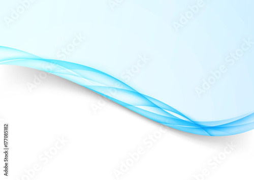 Bright blue abstract transparent border swoosh line background
