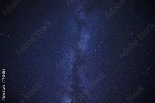 Milky way galaxy with stars and space dust in the universe, Long exposure photograph, with grain.