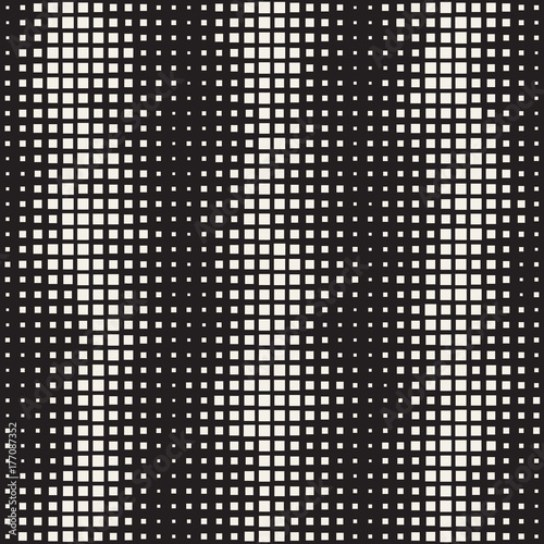 Modern Stylish Halftone Texture. Endless Abstract Background With Random Size Squares. Vector Seamless Chaotic Mosaic Pattern.