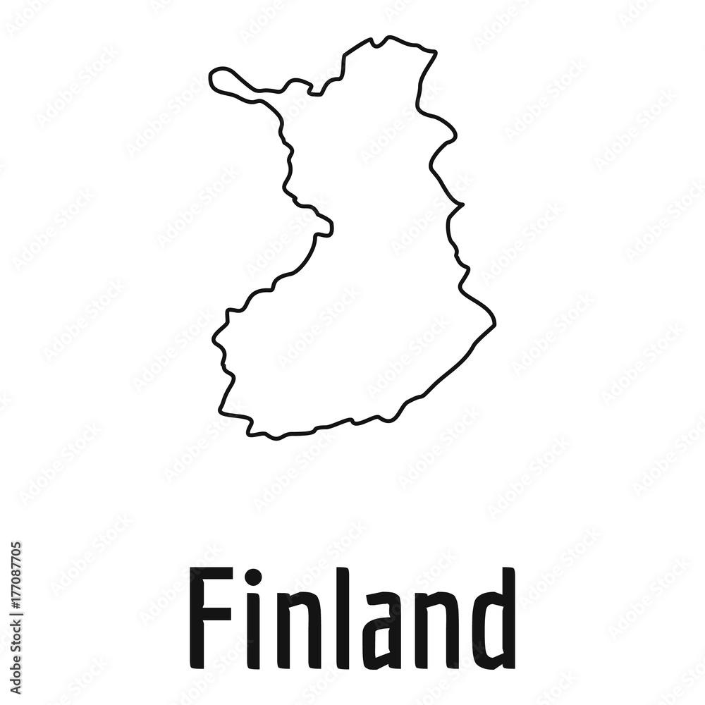Finland map thin line vector simple Finland map thin line vector simple