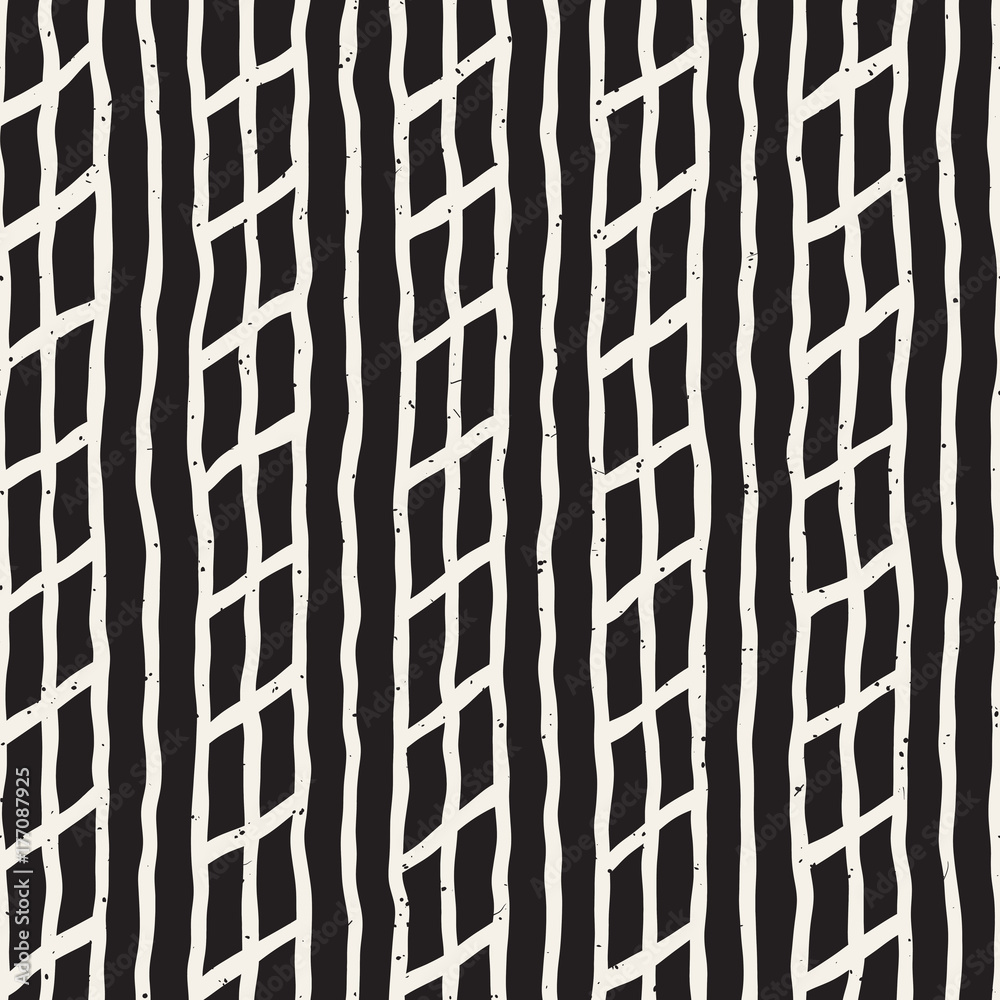 Seamless pattern with hand drawn brush strokes. Ink doodle illustration. Geometric monochrome vector pattern. Seamless pattern with hand drawn brush strokes. Ink doodle illustration. Geometric monochrome vector pattern.