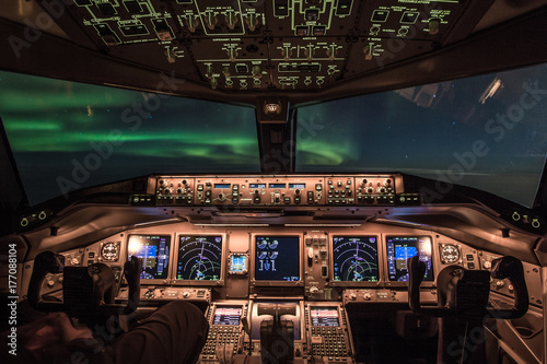 Fotografia Aurora borealis Cockpit