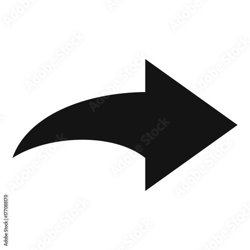 Arrow icon in black vector simple