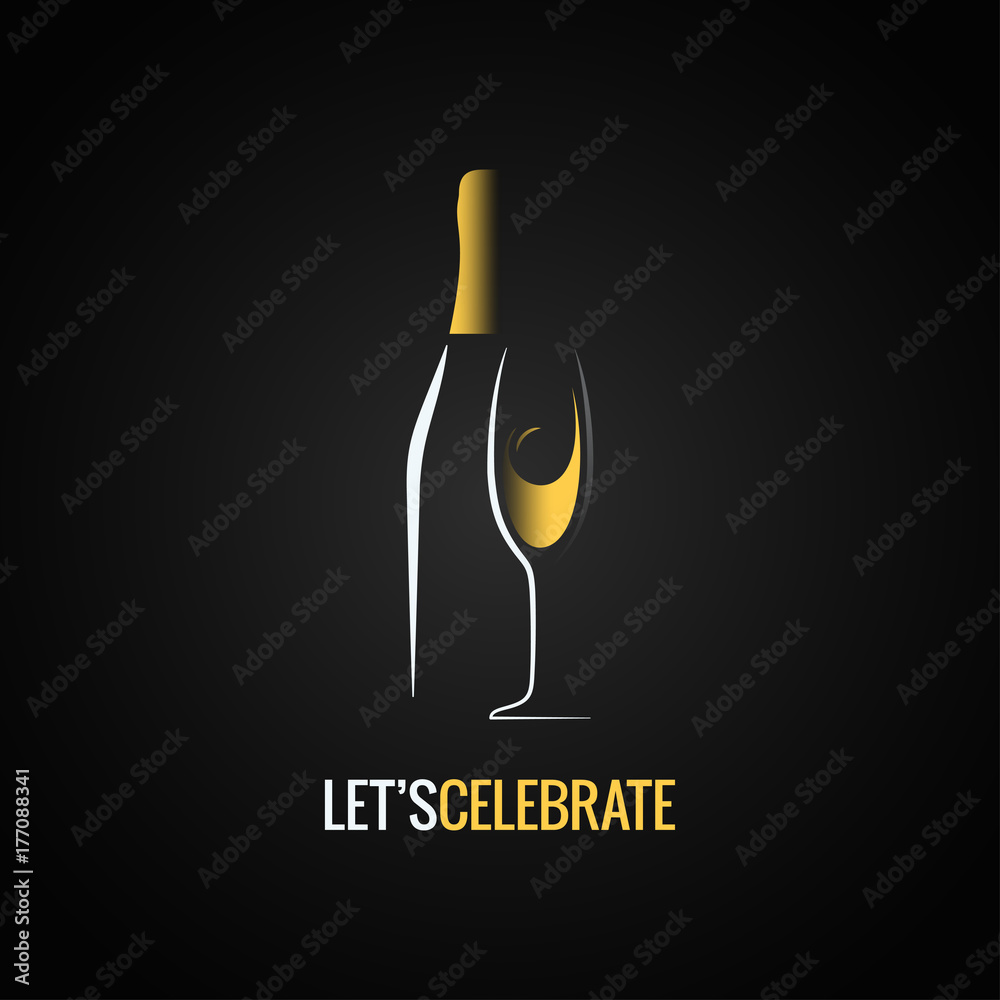 Champagne glass. Bottle design background Stock Vector | Adobe Stock