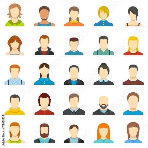 Wallpaper Mural Avatar user icon set isolated, flat style Torontodigital.ca