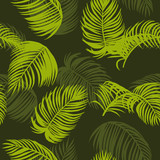 Areca palm sketch by hand drawing.Plam leaf vector pattern on brown background.Vector leaves art highly detailed in line art style.Tropical seamless for wallpaper.