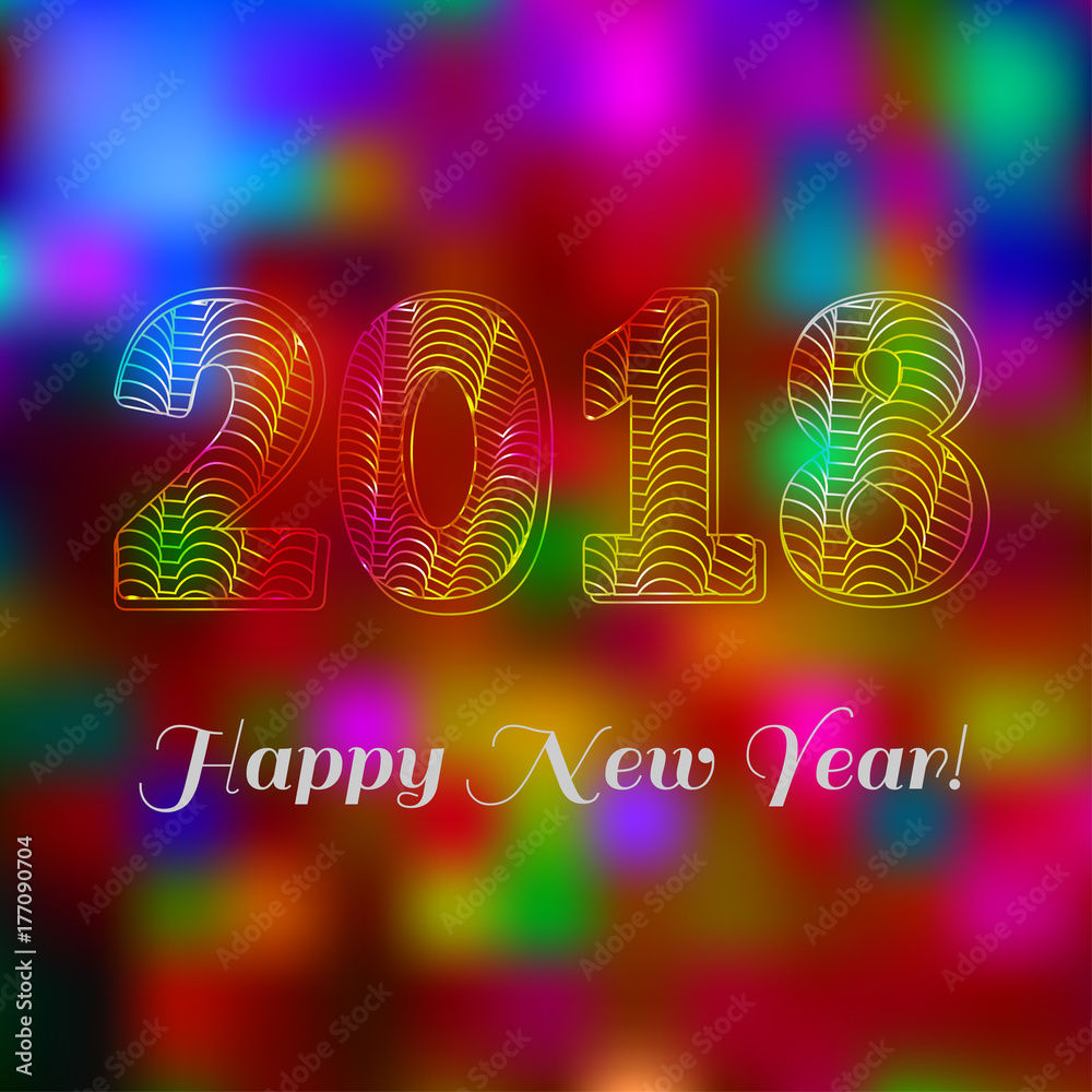 Happy New Year 2018 festive background