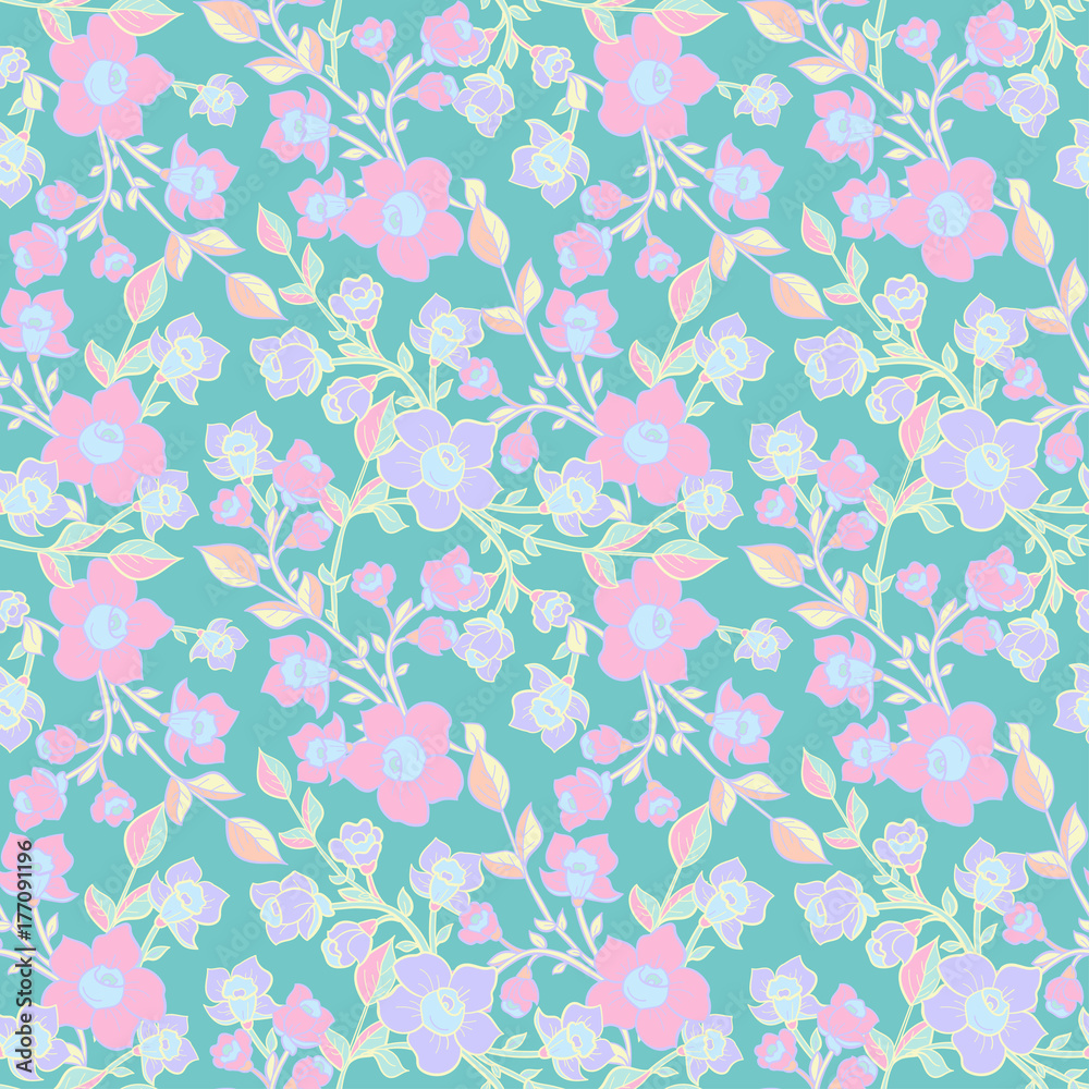 Floral seamless pattern with  flower. Vector background for textile, print, wallpapers, wrapping.
