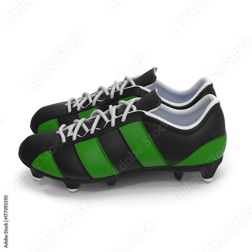 Football boots on white. 3D illustration