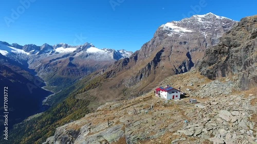 Refuge alpine in Valtellina, Italian Alps photo