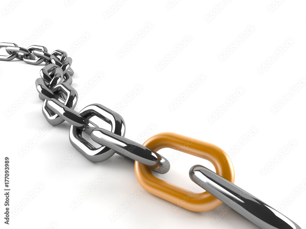 Obraz premium Chain with golden link