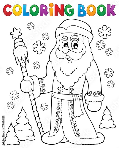 Coloring book Father Frost theme 1