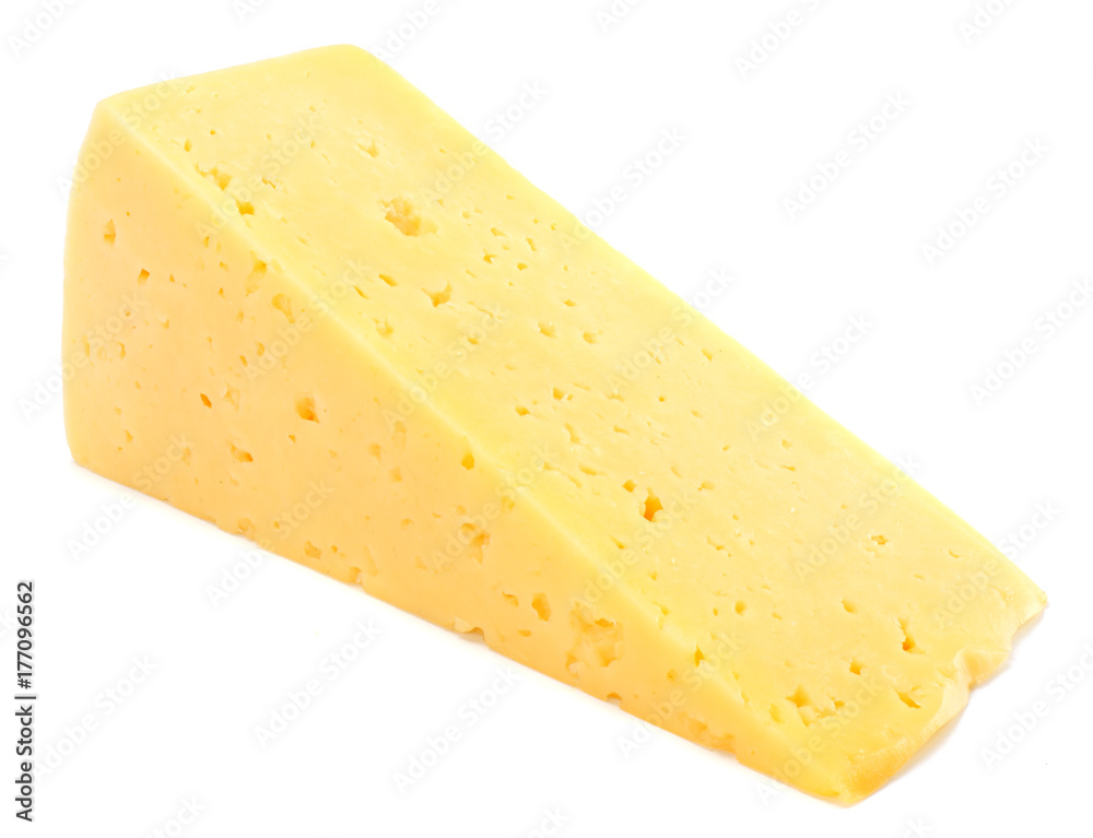 piece of cheese isolated on white background