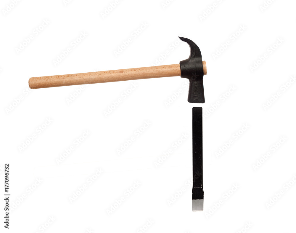 Hammer hitting a chisel Hammer hitting a chisel