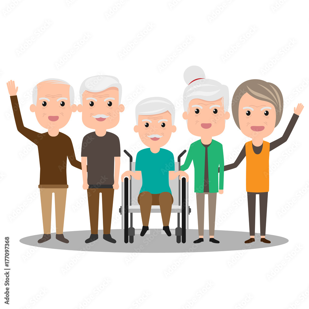 Clipart Helping Elderly Cartoon