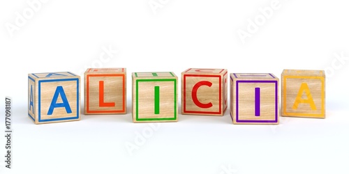 Obraz na plátně Name Alicia bunte Würfel