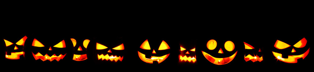 Halloween Pumpkins on black