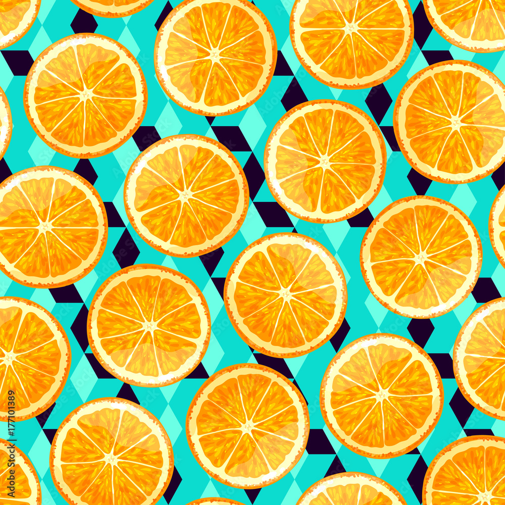 Sliced orange seamless pattern. Sliced orange seamless pattern.