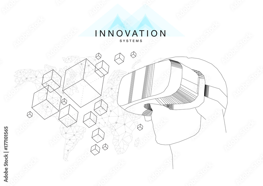 Future technics Innovation systems layouts in polygonal contour line composition