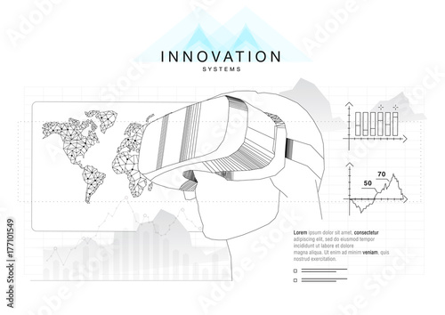Future technics Innovation systems layouts in polygonal contour line composition