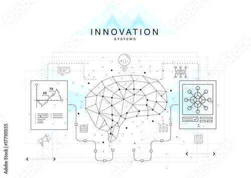 Future technics Innovation systems layouts in polygonal contour line composition