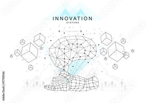 Future technics Innovation systems layouts in polygonal contour line composition