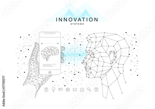 Future technics Innovation systems layouts in polygonal contour line composition
