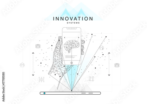 Future technics Innovation systems layouts in polygonal contour line composition
