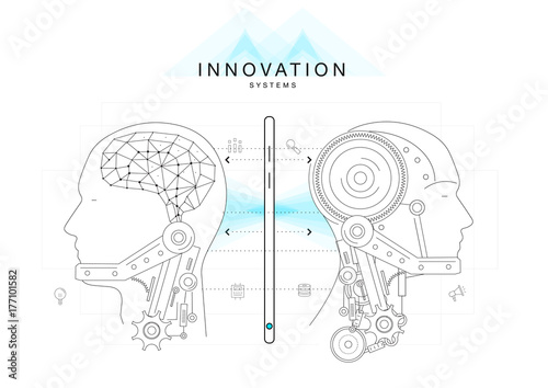 Future technics Innovation systems layouts in polygonal contour line composition