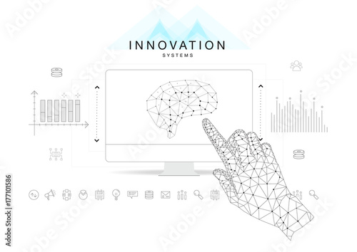 Future technics Innovation systems layouts in polygonal contour line composition