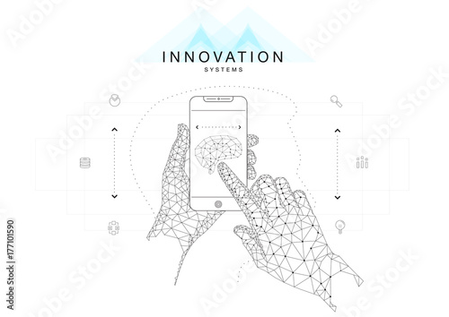 Future technics Innovation systems layouts in polygonal contour line composition