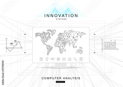 Future technics Innovation systems layouts in polygonal contour line composition