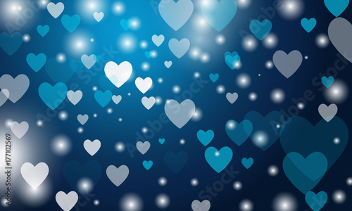 vector background with blue hearts