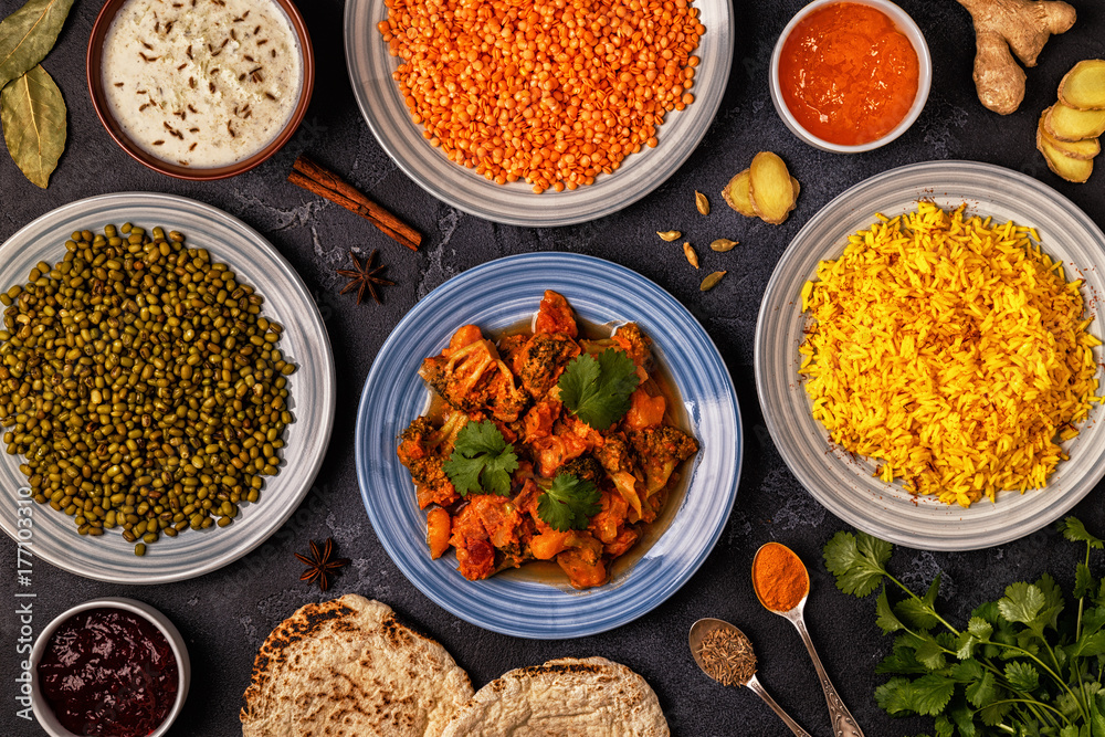 Traditional Indian curry with vegetables. Traditional Indian curry with vegetables.
