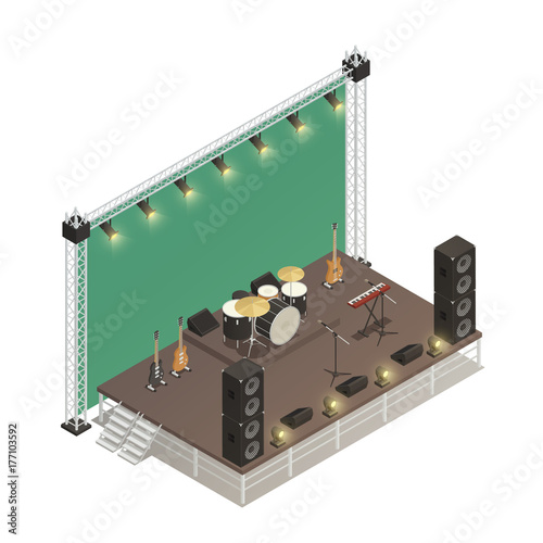 Stage Isometric Vector Illustration 