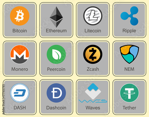 Crypto currency. Character collection of crypto currency.