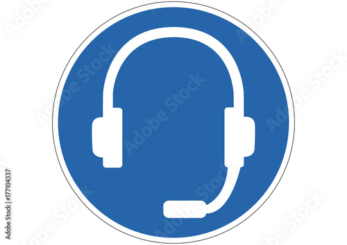 Schild Headset erlaubt